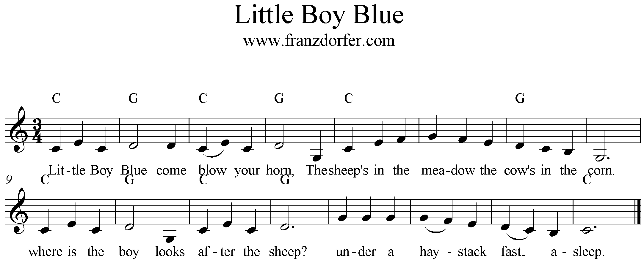 Freesheet music Little Boy Blue